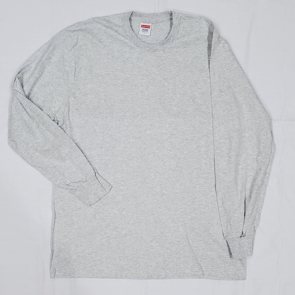 Supreme Blank Light Gray Long Sleeve Men's Tee